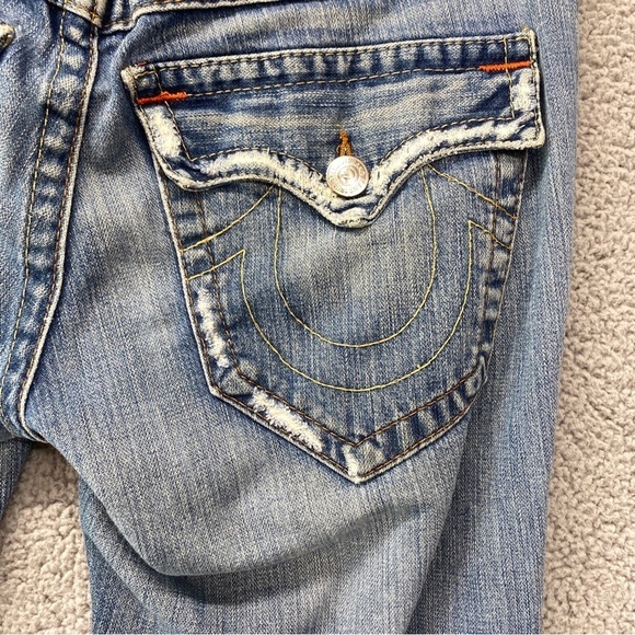 True Religion Jeans Mens Sz 31x33 (34.5x31) Billy Flap Pocket Distressed Ripped - Picture 8 of 16